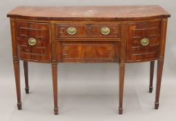 An early 19th century mahogany bow front sideboard. 137 cm wide.