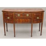 An early 19th century mahogany bow front sideboard. 137 cm wide.