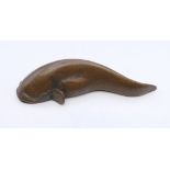 A bronze model of a catfish. 6 cm long.