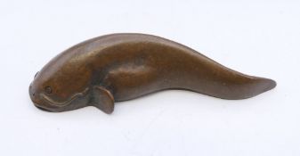 A bronze model of a catfish. 6 cm long.