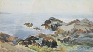 JOSA EDWARD, Coastal Scene, watercolour, signed and dated '61, framed and glazed. 54 x 31.5 cm.