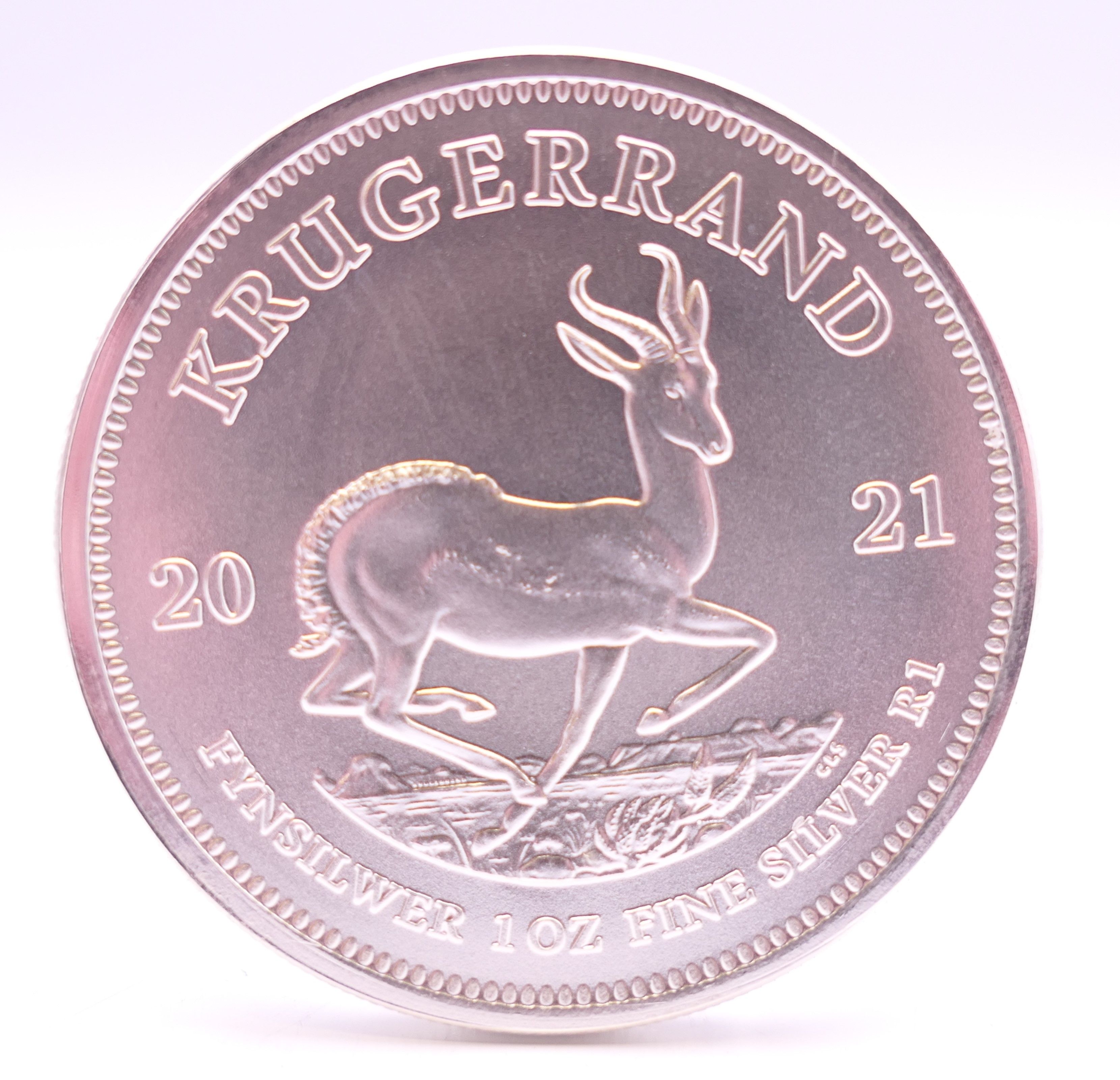 A 2021 1 ounce fine silver Krugerrand coin. - Image 2 of 2