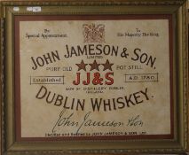 A framed John Jameson advertising poster. 87 x 71 cm overall.