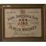 A framed John Jameson advertising poster. 87 x 71 cm overall.