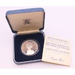 A silver proof coin commemorating the marriage of His Royal Highness The Prince of Wales and Lady