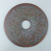 A large Chinese bi disc. 30 cm diameter.