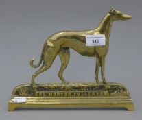 A brass mantle ornament formed as Colonel North's Fullerton (one of the greatest coursing