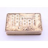 A silver snuff box by Taylor & Perry, Birmingham 1839, decorated with Kenilworth Castle. 4.5 x 2.