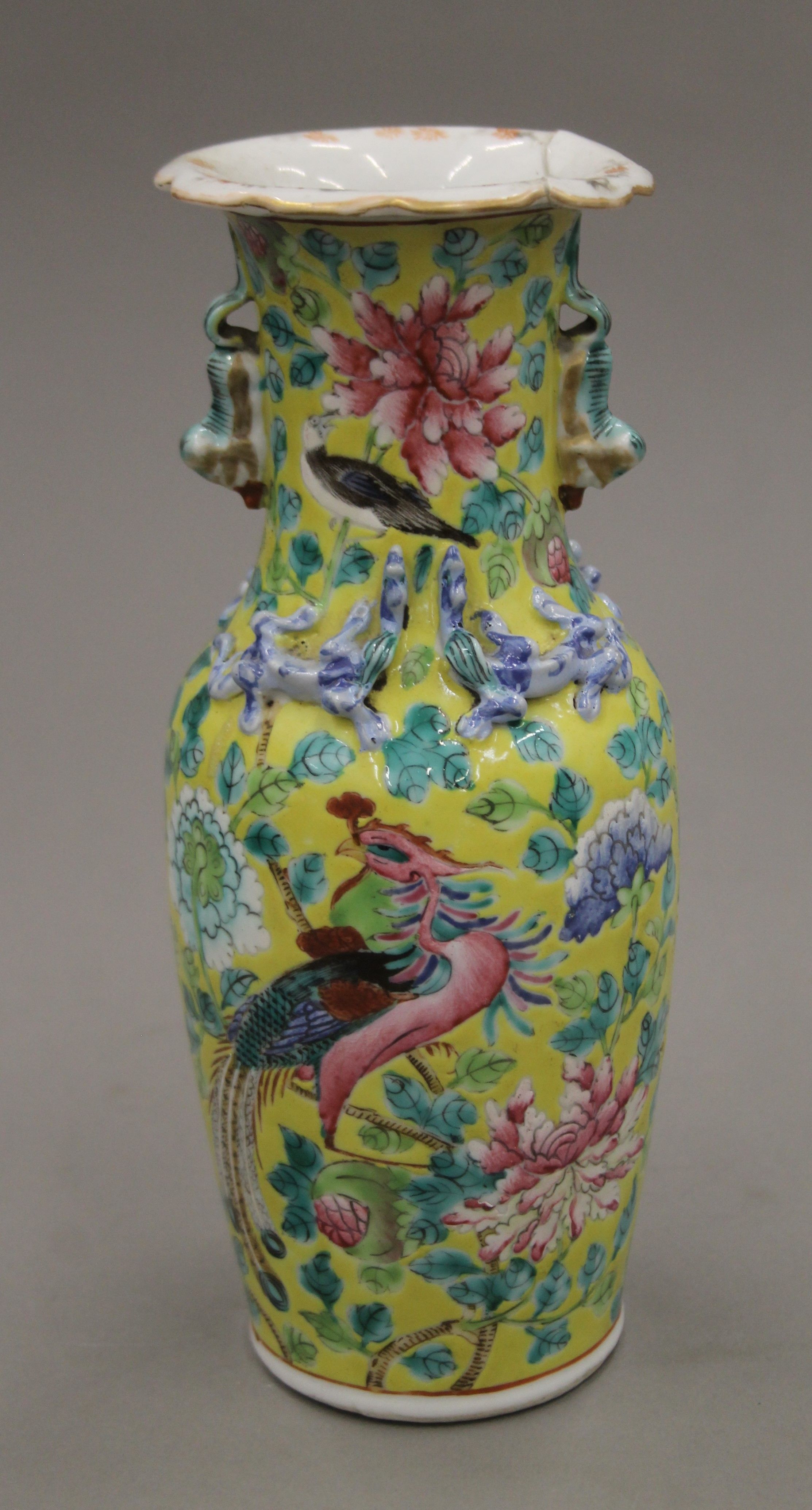 A quantity of Oriental ceramics, comprising a 'Famille Jeaune' vase together with a globular vase, - Image 2 of 26