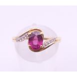 A 10 K gold Gemporia ring. Ring size N/O. 2.3 grammes total weight.