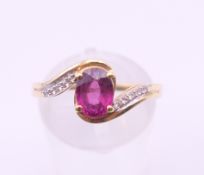 A 10 K gold Gemporia ring. Ring size N/O. 2.3 grammes total weight.