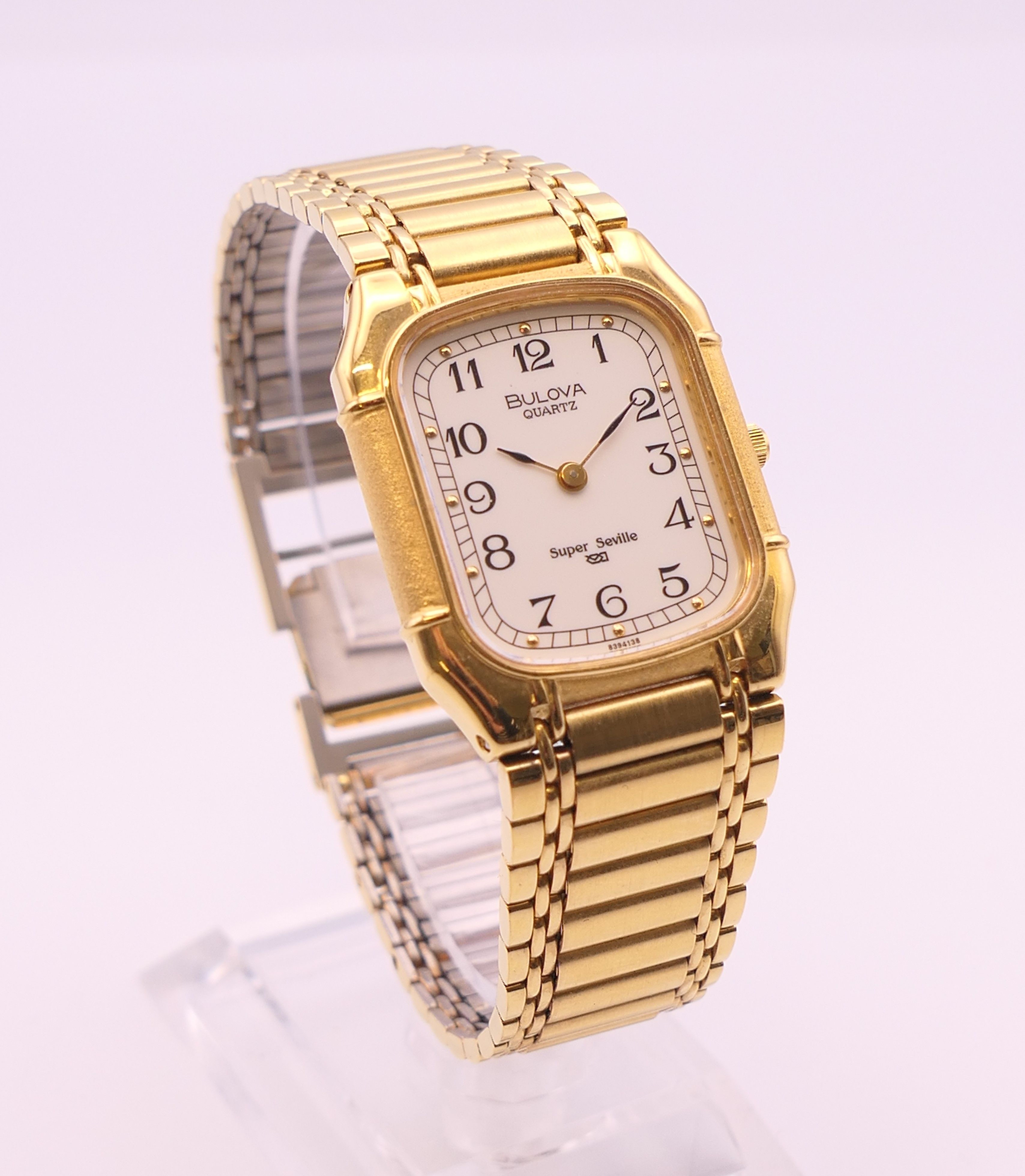 A Bulova gold plated stainless steel Super Seville quartz bracelet watch, - Image 8 of 8