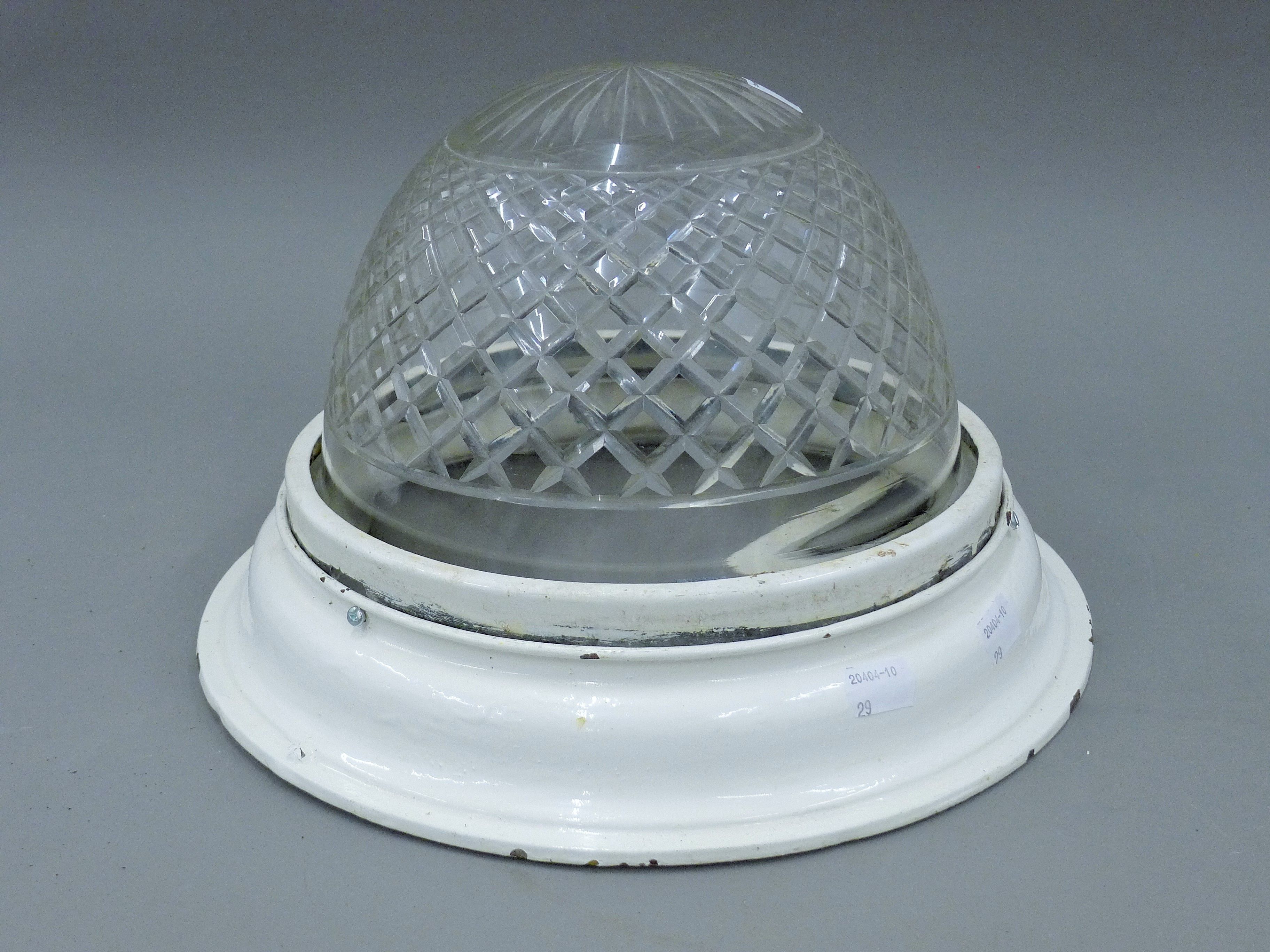 A cut glass ceiling light fitting. 33.5 cm diameter. - Image 2 of 2