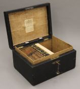 Six various antique volumes relating to Ireland, housed in a leather clad box.