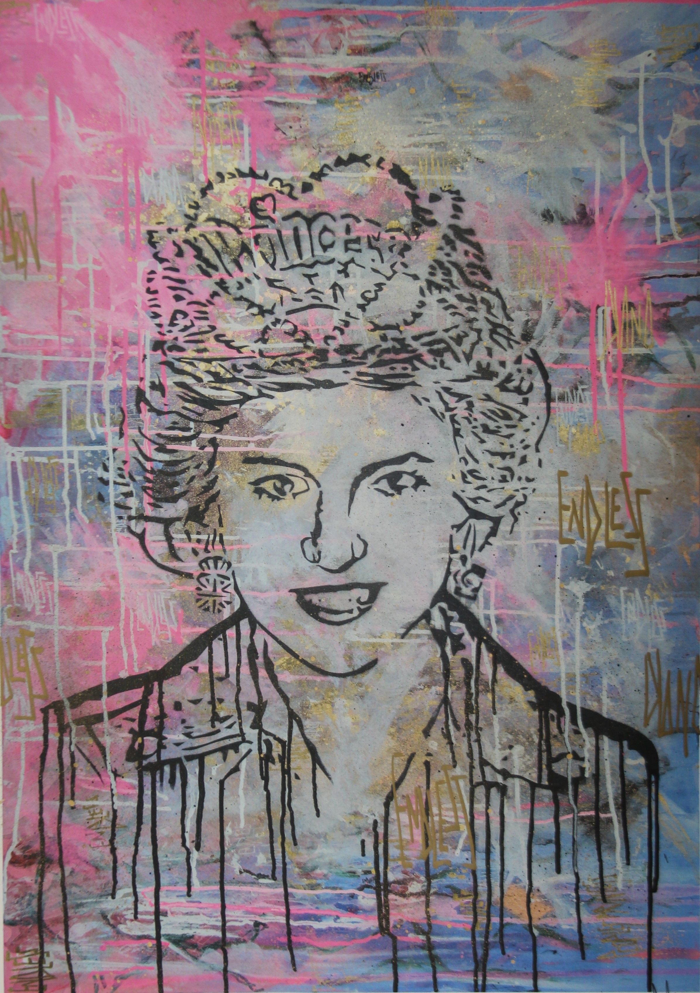 ENDLESS (British), Diana, limited edition hand embellished print, numbered 1/35,