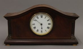 An early 20th century mahogany mantle clock. 29 cm wide.