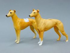 Two Beswick Jovial Roger faun greyhounds, model no 972 (1942-1990),
