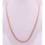 A 9 ct gold Bizantine chain. 61 cm long. 30.6 grammes.