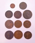 A small quantity of coins.