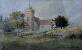 W F GARDEN-FRASER, Minstead Church, watercolour, signed W F GARDEN and dated 87, framed and glazed.