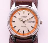 A Citizen stainless steel automatic wristwatch, ref 71-2591,