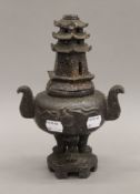 A 19th century Chinese stone censer. 22.5 cm high.