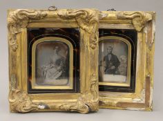 A Pair of English Daguerreotype images, one a man, the other a mother and child,