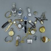 A collection of various vintage wristwatches.