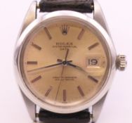A Rolex stainless steel Oyster Perpetual Date automatic wristwatch, ref 1500, circa 1969,