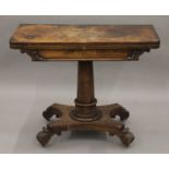 An early 19th century rosewood card table. 89 cm wide.