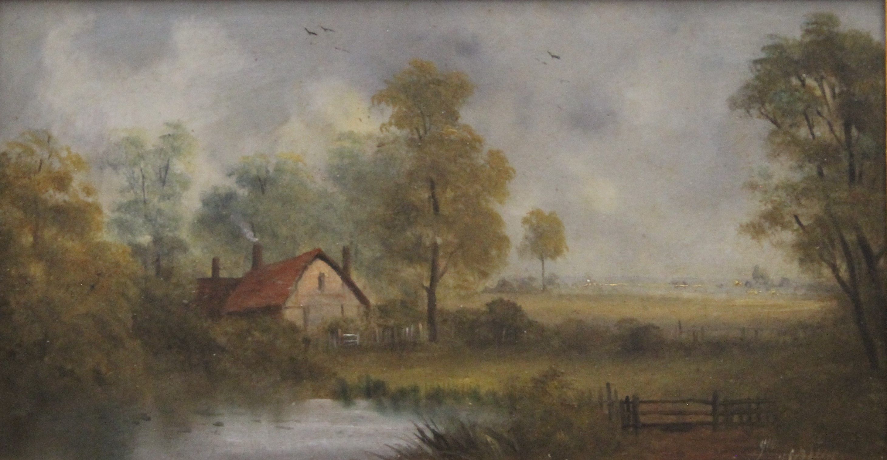 19TH CENTURY SCHOOL, A Lake Drummond (Ireland), oil on board; together with A French Cottage, - Image 5 of 8