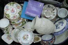 A quantity of various porcelain, including Wedgwood, Royal Crown Derby, etc.
