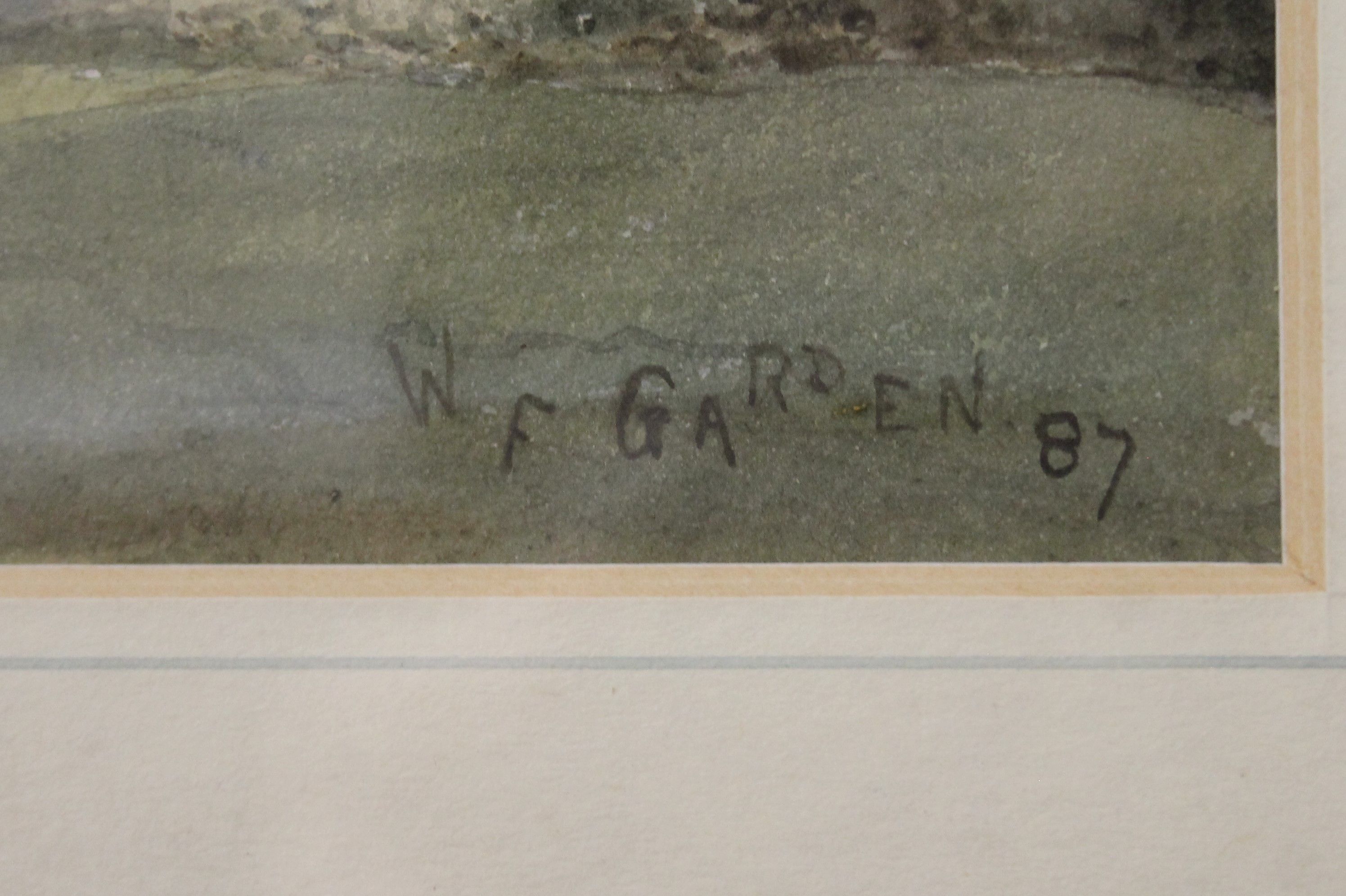 W F GARDEN-FRASER, Minstead Church, watercolour, signed W F GARDEN and dated 87, framed and glazed. - Image 3 of 6