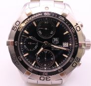 A Tag Heuer stainless steel Aquaracer automatic chronograph bracelet watch, ref CAF2110, circa 2005,