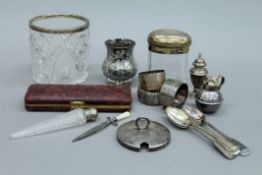 A quantity of silver, silver plate and silver mounted items.