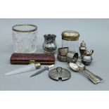 A quantity of silver, silver plate and silver mounted items.