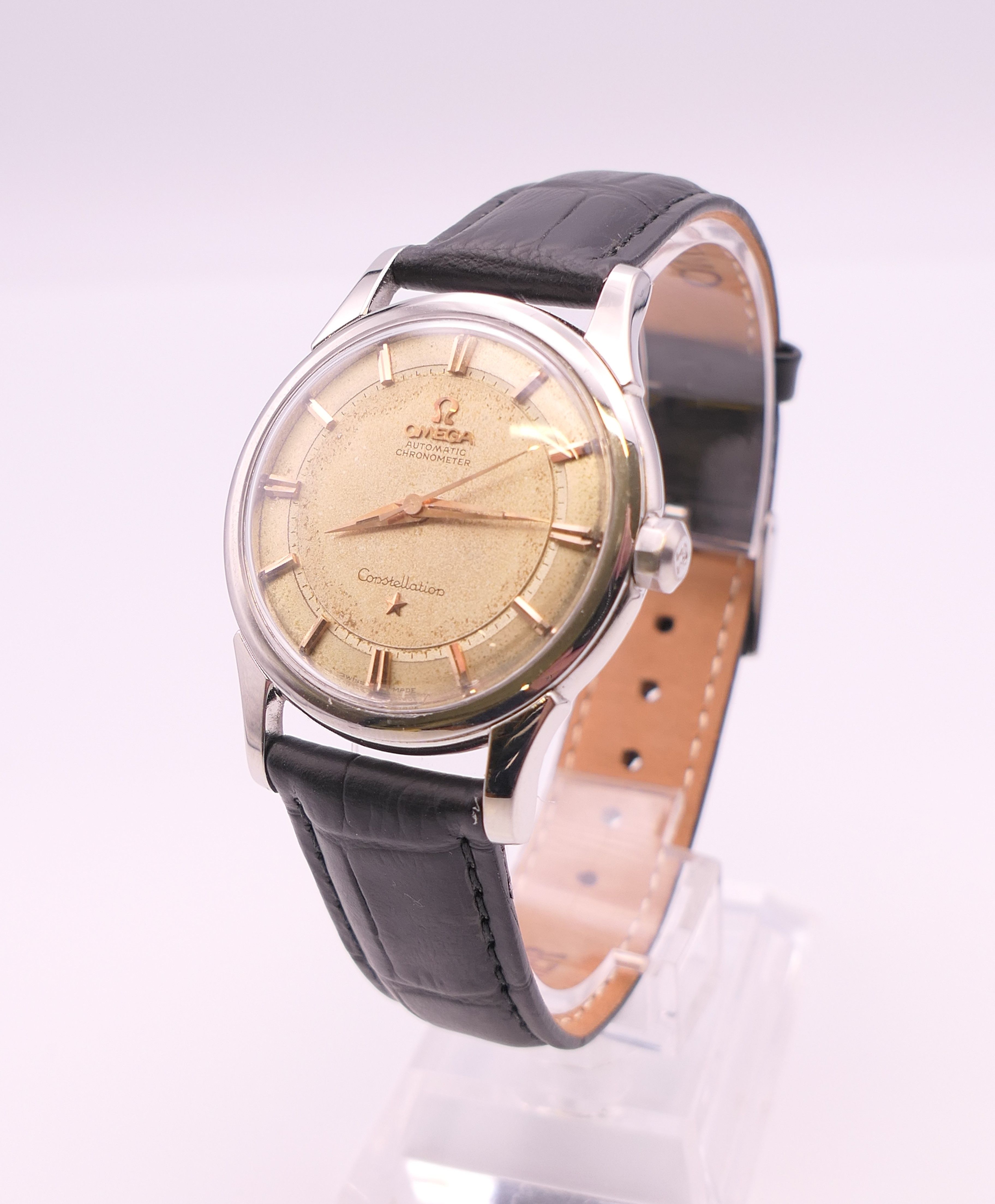 An Omega stainless steel Constellation automatic chronometer wristwatch, ref 14381-2, circa 1959, - Image 7 of 7