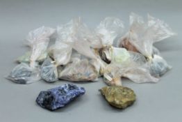 A collection of mineral specimens.