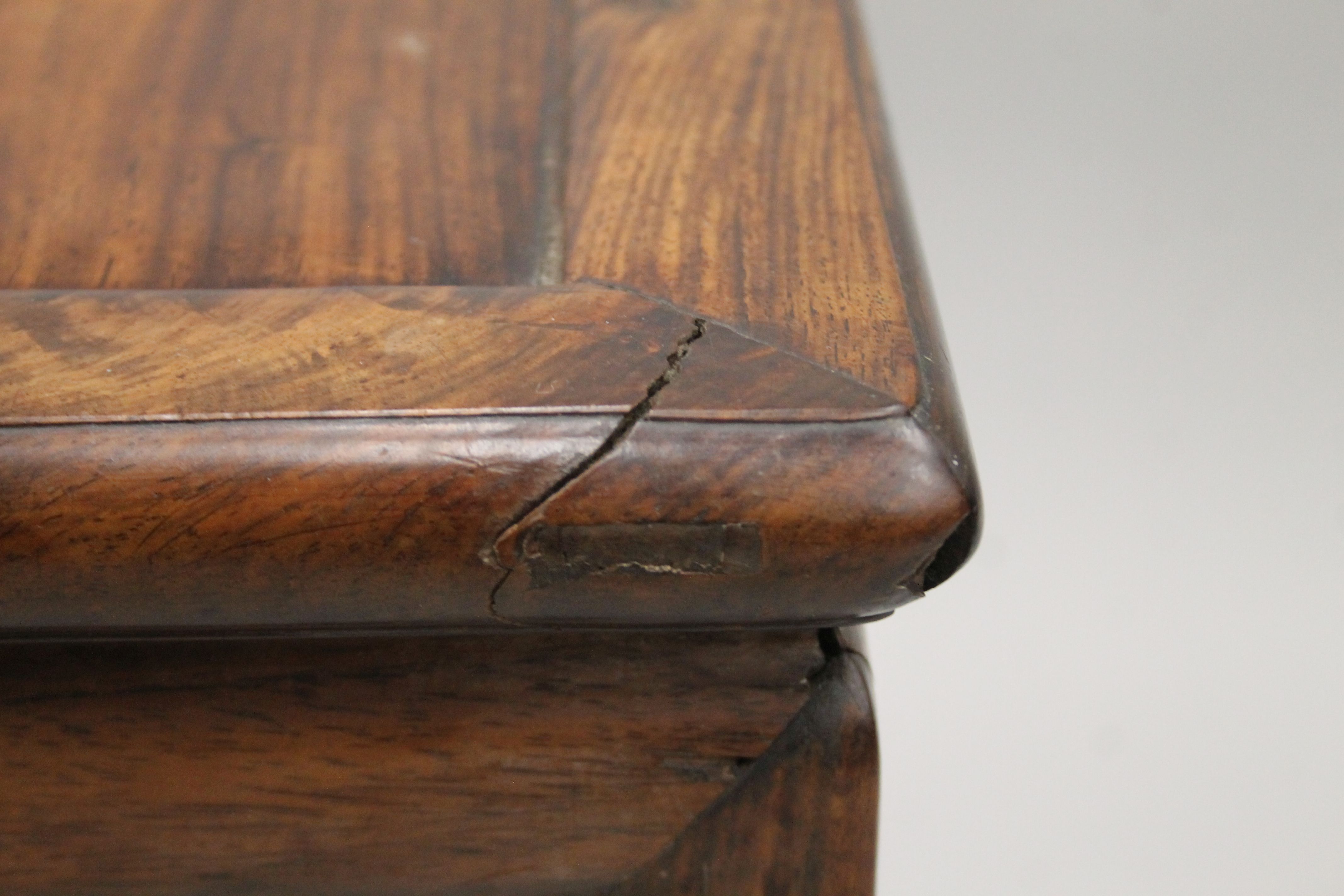 A 19th century Chinese rectangular hardwood stand. 50 cm high. - Image 5 of 5