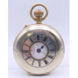 A silver half hunter pocket watch, the dial marked The Big Ben Watch. 5.5 cm diameter.