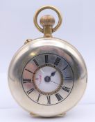 A silver half hunter pocket watch, the dial marked The Big Ben Watch. 5.5 cm diameter.