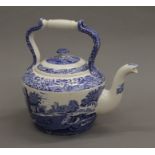 A large Copelands Spode Italian pattern porcelain teapot. 31 cm high.