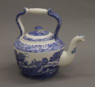 A large Copelands Spode Italian pattern porcelain teapot. 31 cm high.