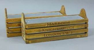 A pair of Harrods boxes. 35 cm wide.