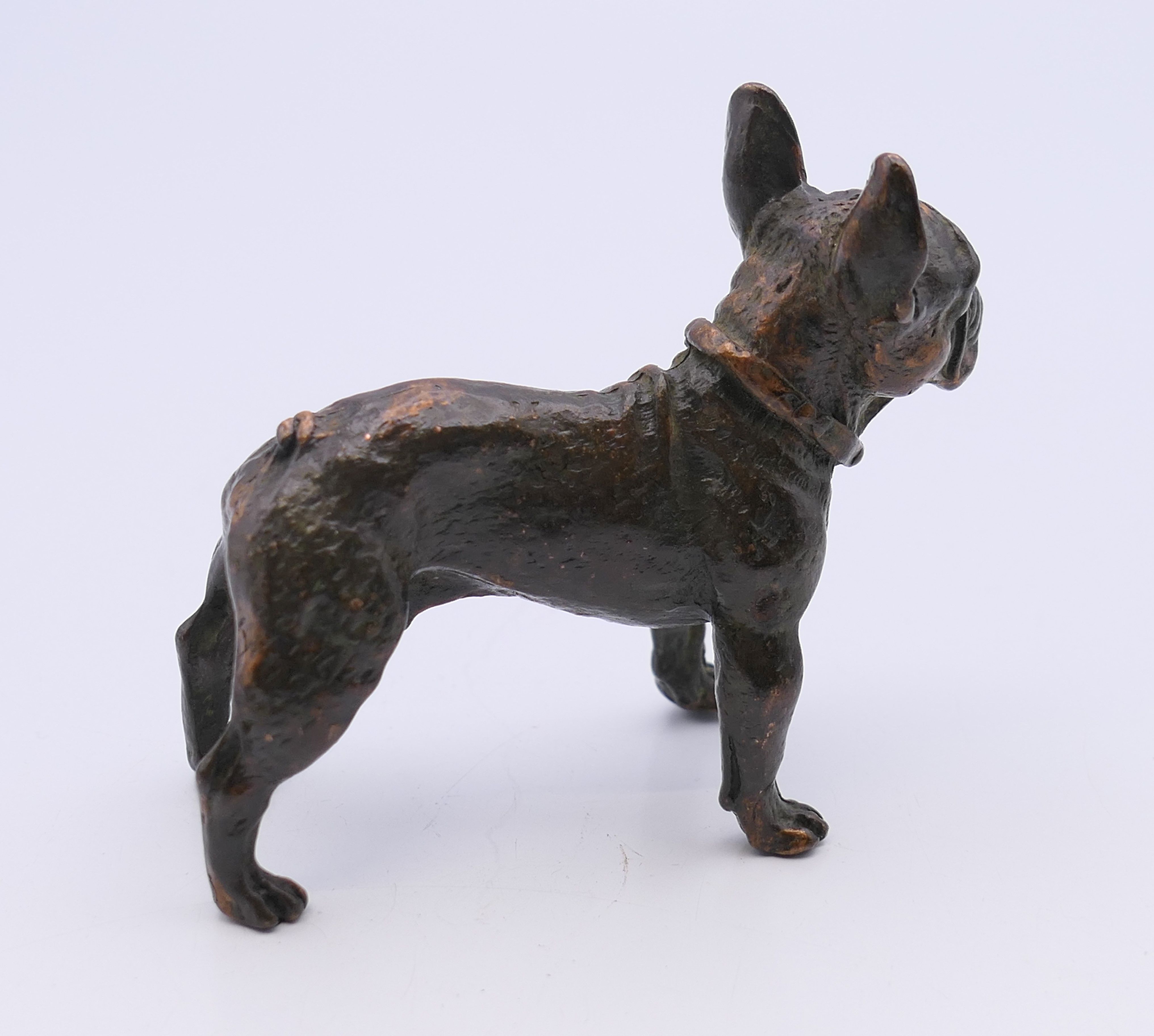 A bronze model of a French bulldog. 6 cm high. - Image 2 of 3