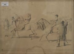 JOHN HB DOYLE (1797-1868), Start for the Great Westminster Trial Stakes, lithograph, published 1841,