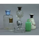 Six various scent bottles. The largest 14 cm high.