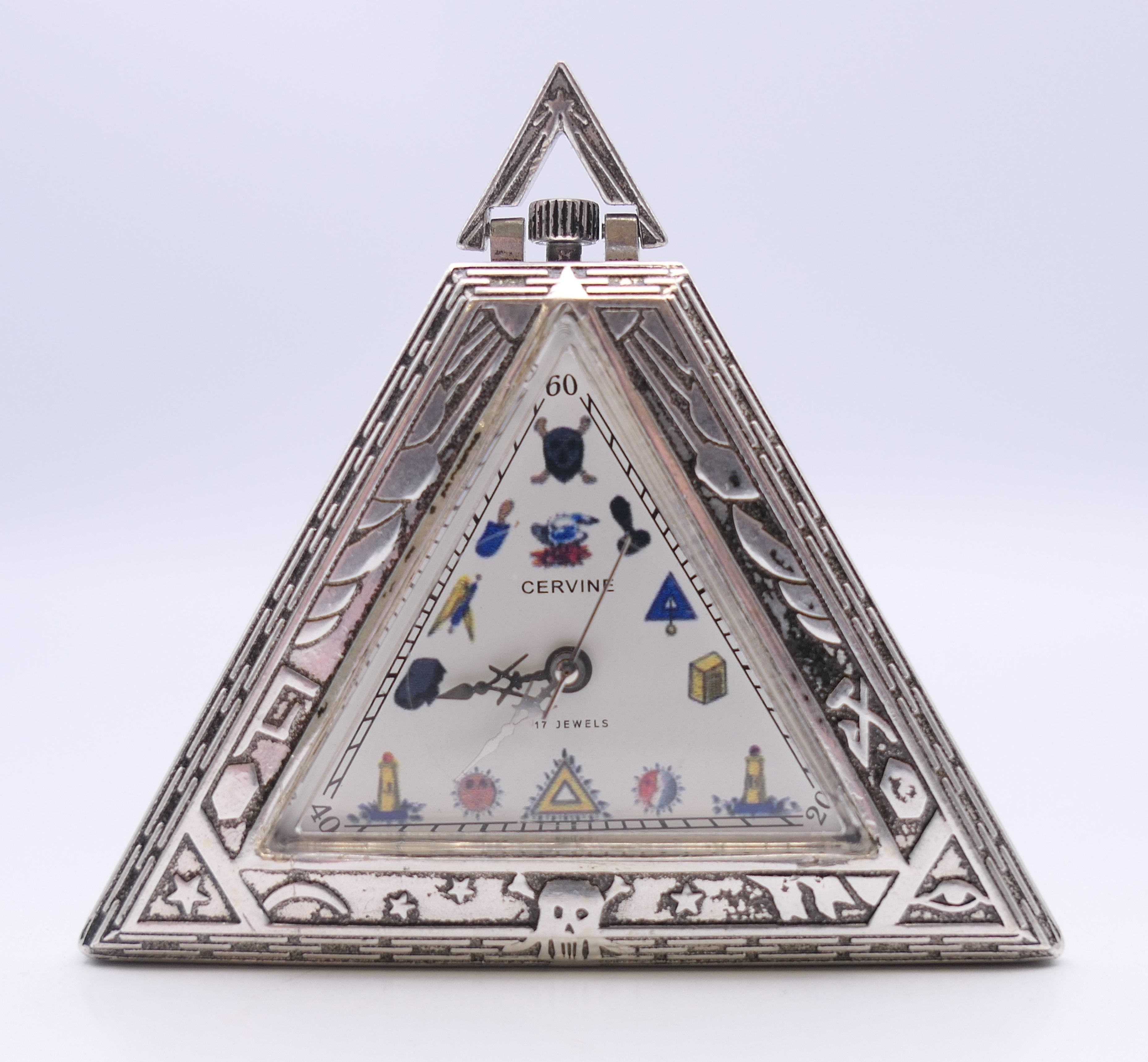 A Masonic type watch. 5 cm high.