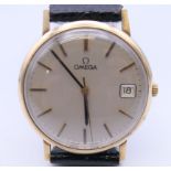 A 9 ct gold Omega gentleman's date wristwatch,