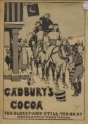A Cadbury's Cocoa advert, framed and glazed. 25.5 x 30.5 cm.